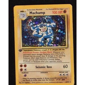 Pokemon Machamp Holo 1st‎ Edition Fossil Set Holo Rare Card 8/102